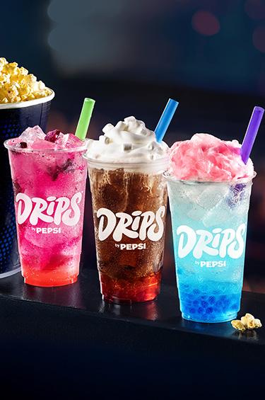 Drips Custom Premium Sodas by Pepsi available at Regal in 3 flavors Mobile