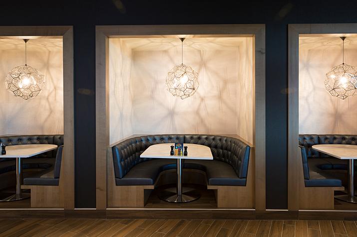 Family eating at a Cinebarre dine-in theatre