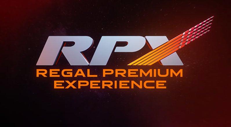RPX - Regal Premium Experience movie Logo on a space background