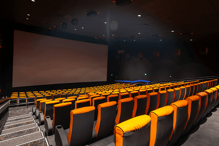 Regal auditorium and seats that can be rented for group events