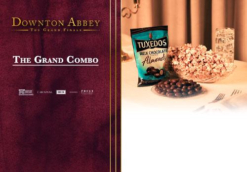 Tuxedo Almonds, Caramel Glaze Popcorn, and a Large Beverage concessions combo