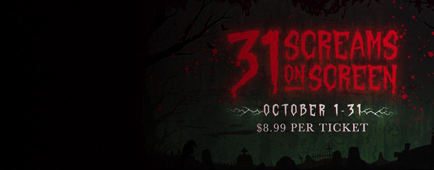 31 Screams on Screen horror marathon in October at Regal Desktop