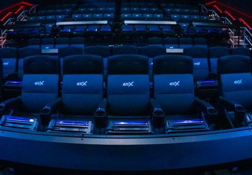 special chairs in the 4dx movie theatre
