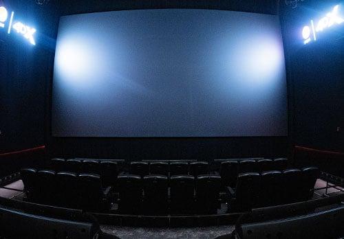 Big screen in the 4dx movie theatre