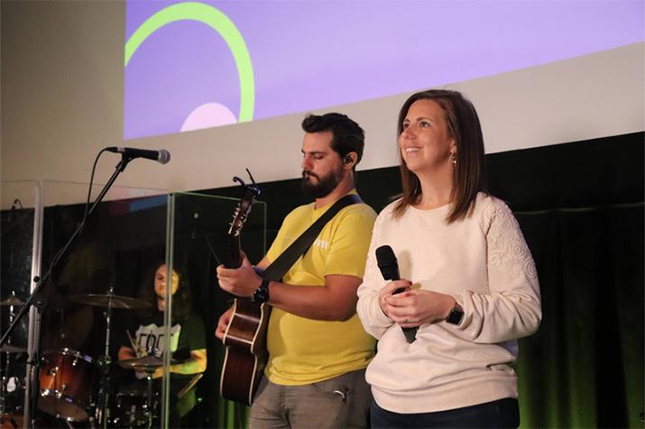 Church greeters excited to meet attendees.