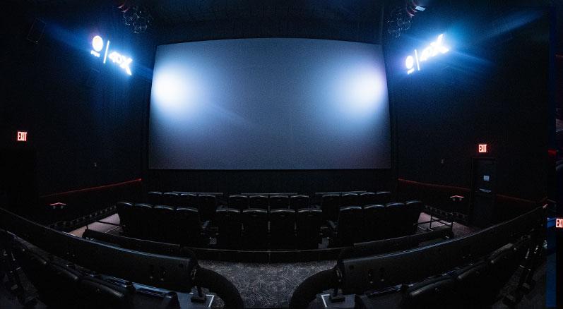 Big screen in the 4dx movie theatre