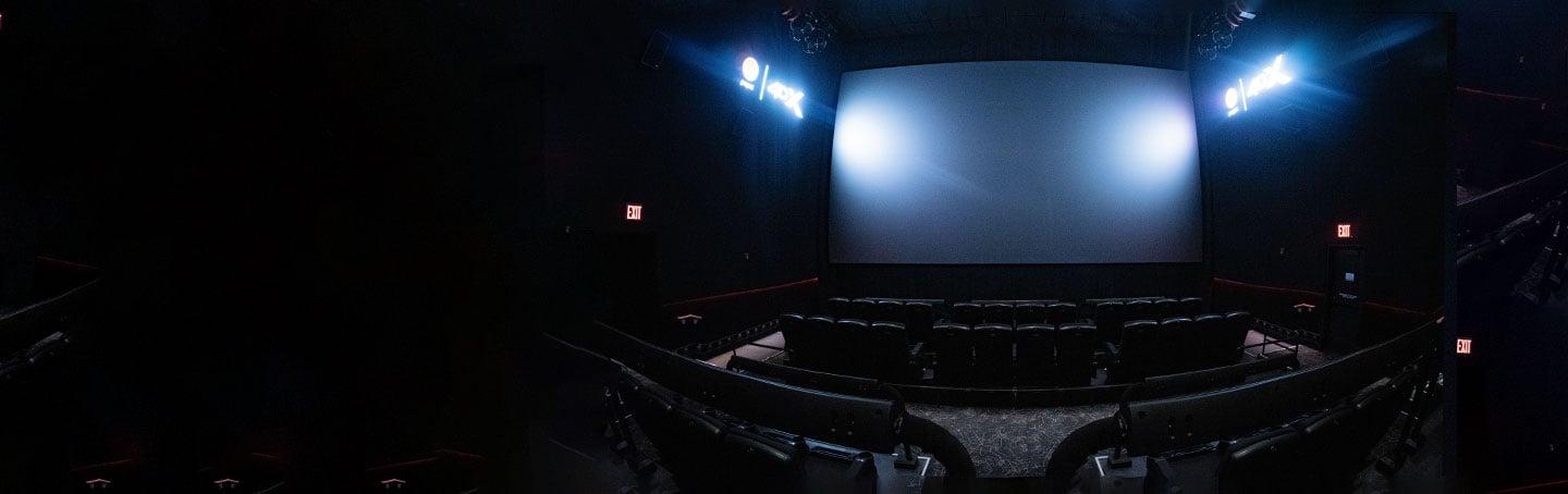 Big screen in the 4dx movie theatre