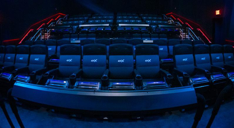 special chairs in the 4dx movie theatre